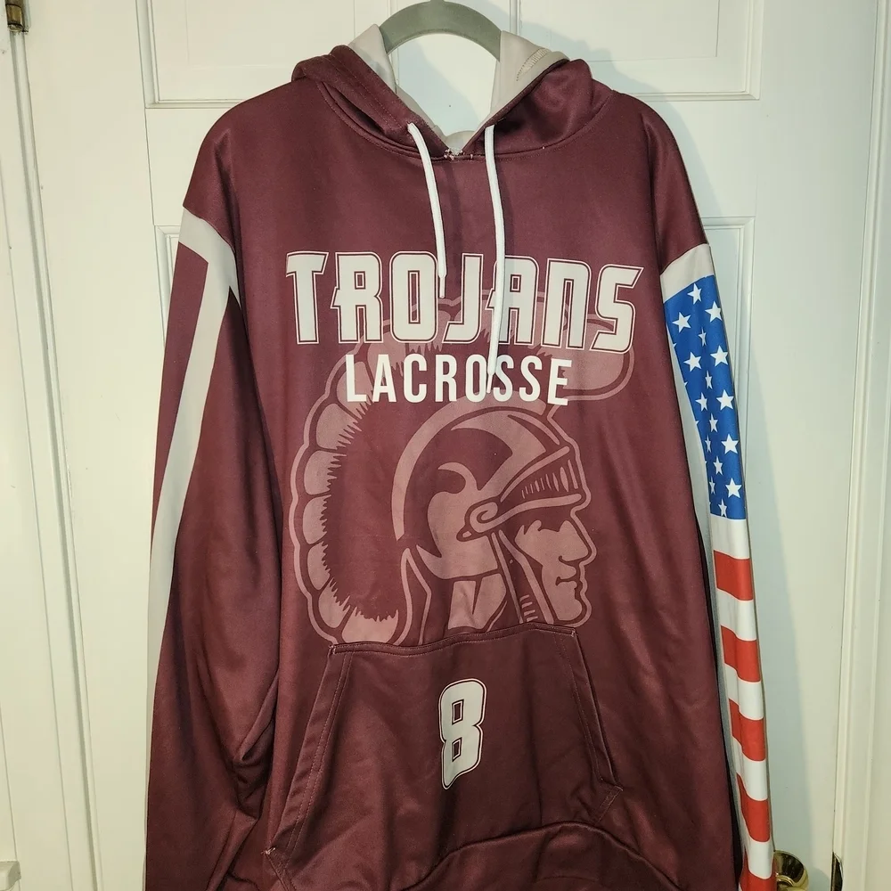 Trojans Lacrosse Maroon Hoodie